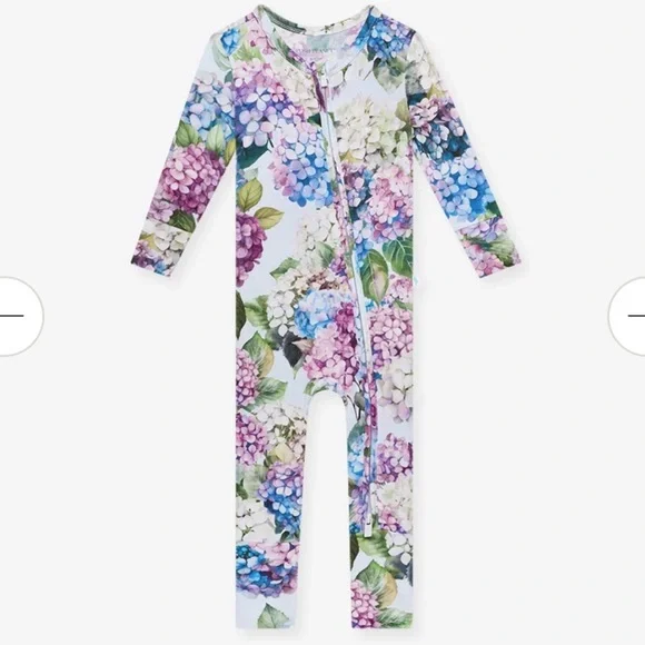🆕 Posh Peanut Toddler Convertible Pajamas Kara Floral - Picture 1 of 7